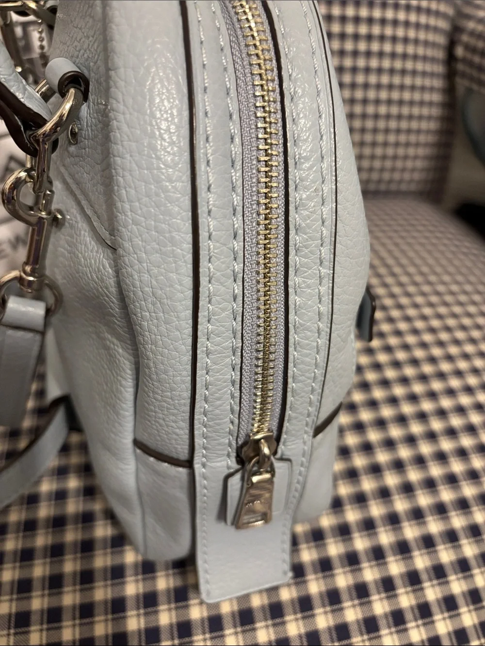 Coach Andi Sky Blue Pebbled Leather Mini Backpack